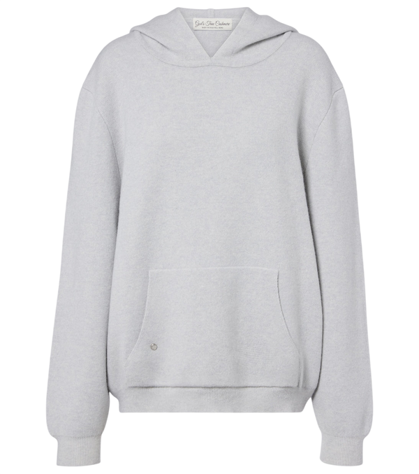 God's True Cashmere Cashmere hoodie with rose quartz