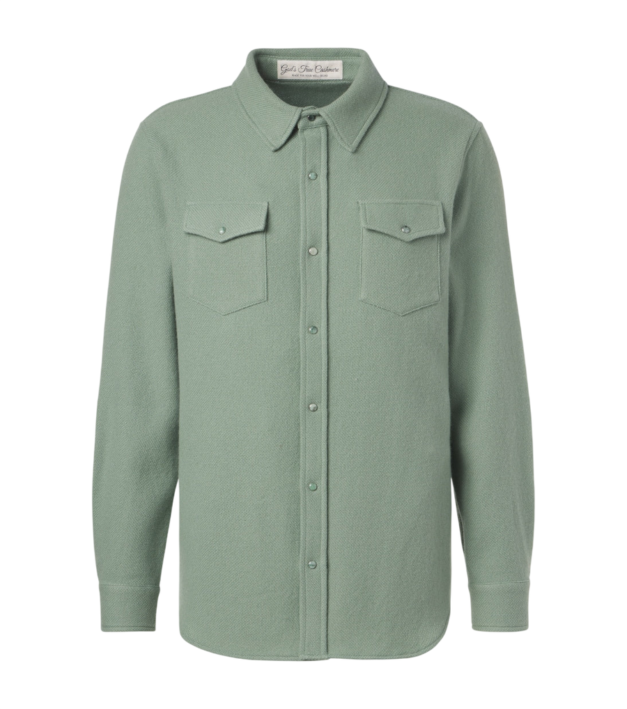 God's True Cashmere Cashmere shirt with emeralds
