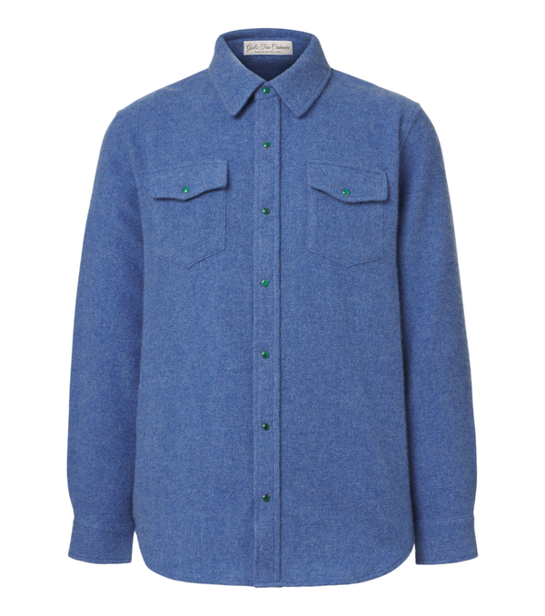 God's True Cashmere Cashmere shirt with malachites