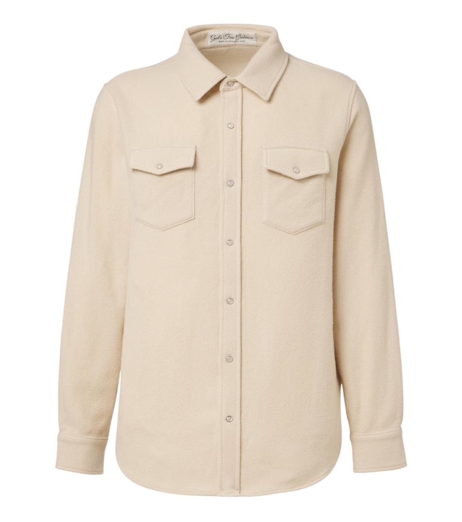 God's True Cashmere Cashmere shirt with rose quartz