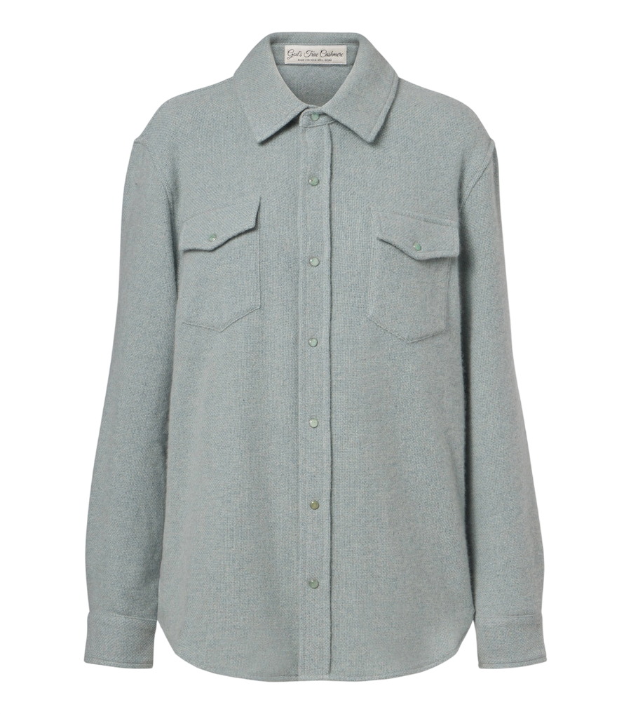 God's True Cashmere Camisa de cashmere Celeste