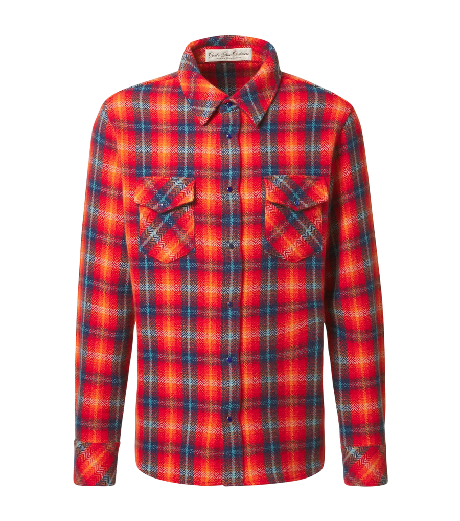 God's True Cashmere Checked cashmere shirt