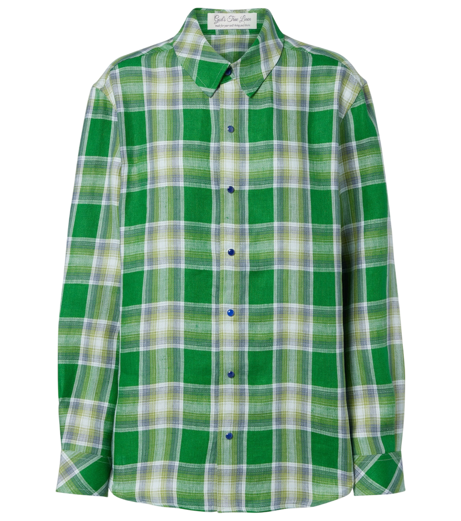 Chemise en lin Harbor de God's True Cashmere avec lapis-lazuli