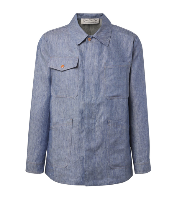 God's True Cashmere Linen denim jacket with carnelian