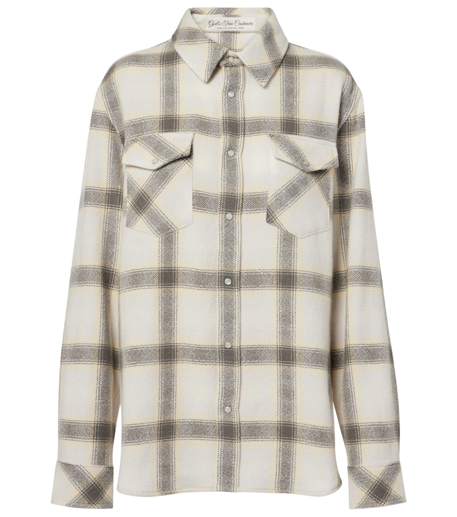 God's True Cashmere Moon plaid cashmere shirt