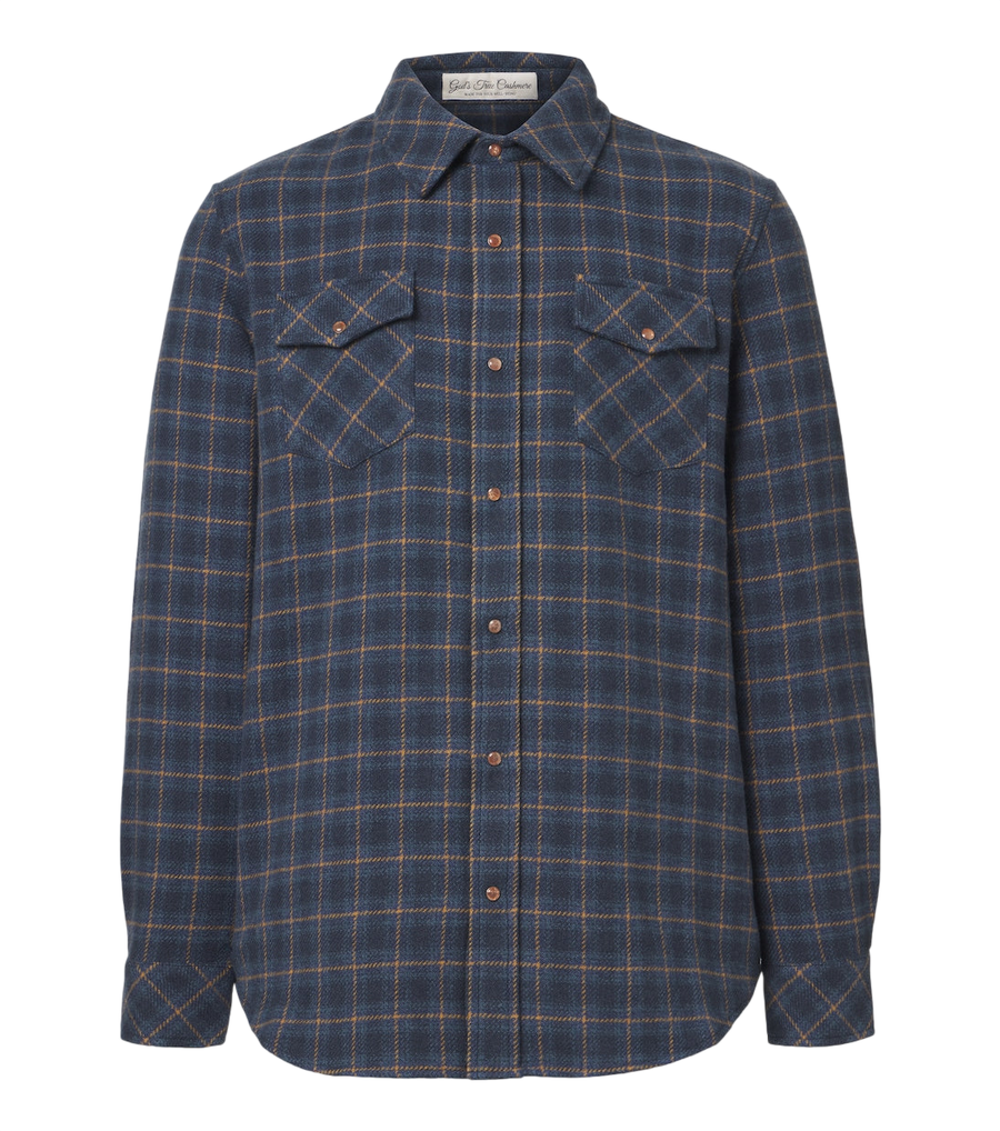 God's True Cashmere Rugged Explorer cashmere shirt with sunstone