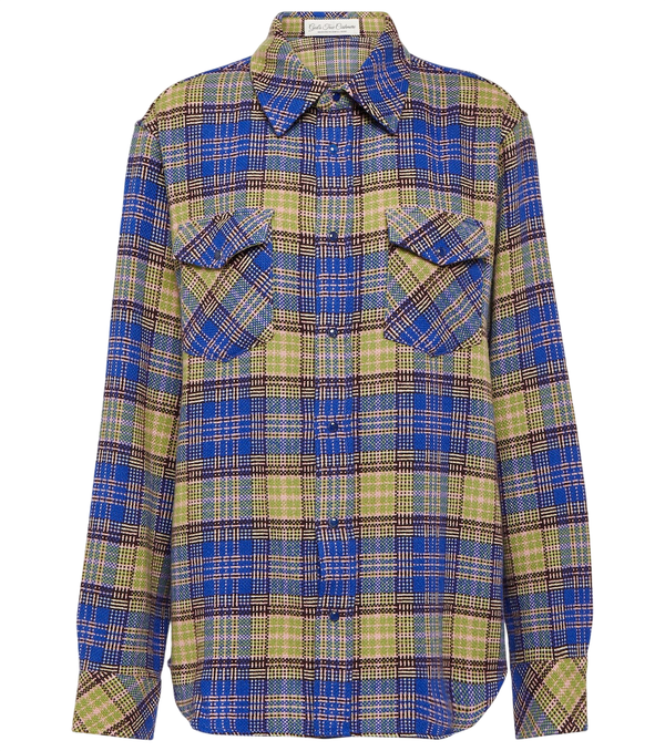 Camisa de cashmere xadrez God's True Cashmere
