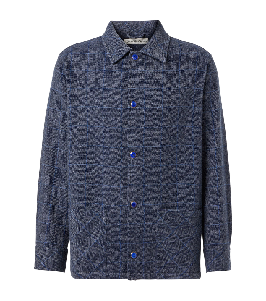 God's True Cashmere Wizard herringbone checked cashmere overshirt