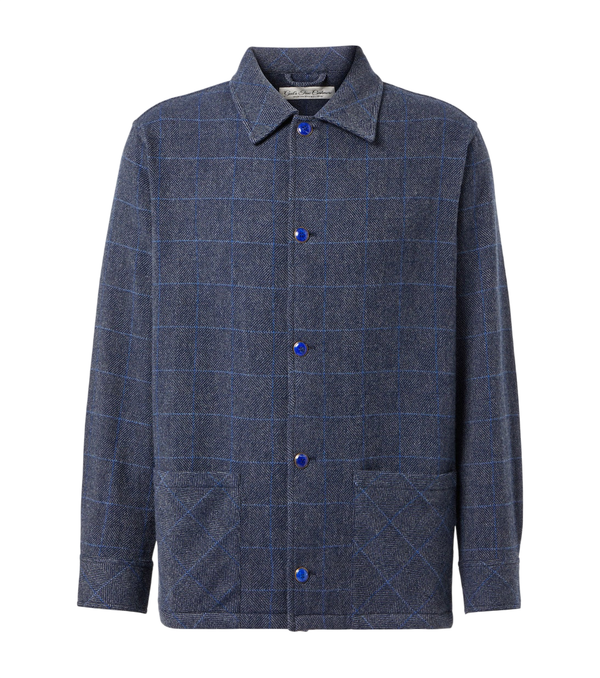 God's True Cashmere Wizard herringbone checked cashmere overshirt