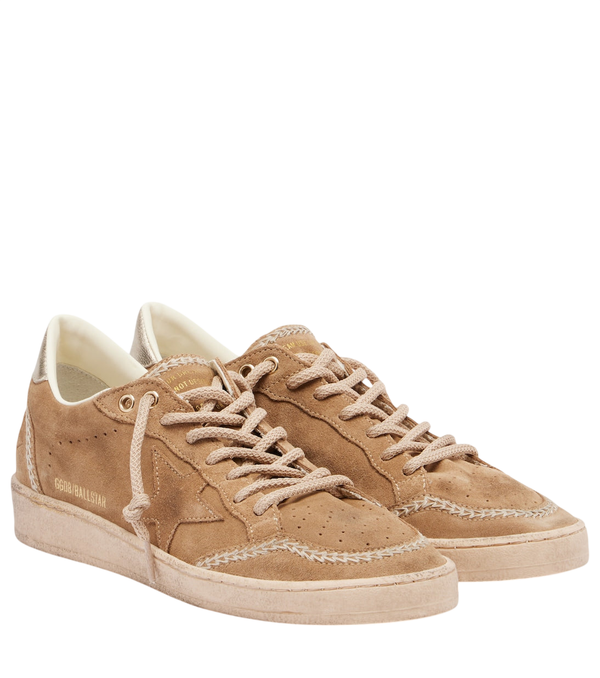 Golden Goose Ball Star embroidered suede sneakers
