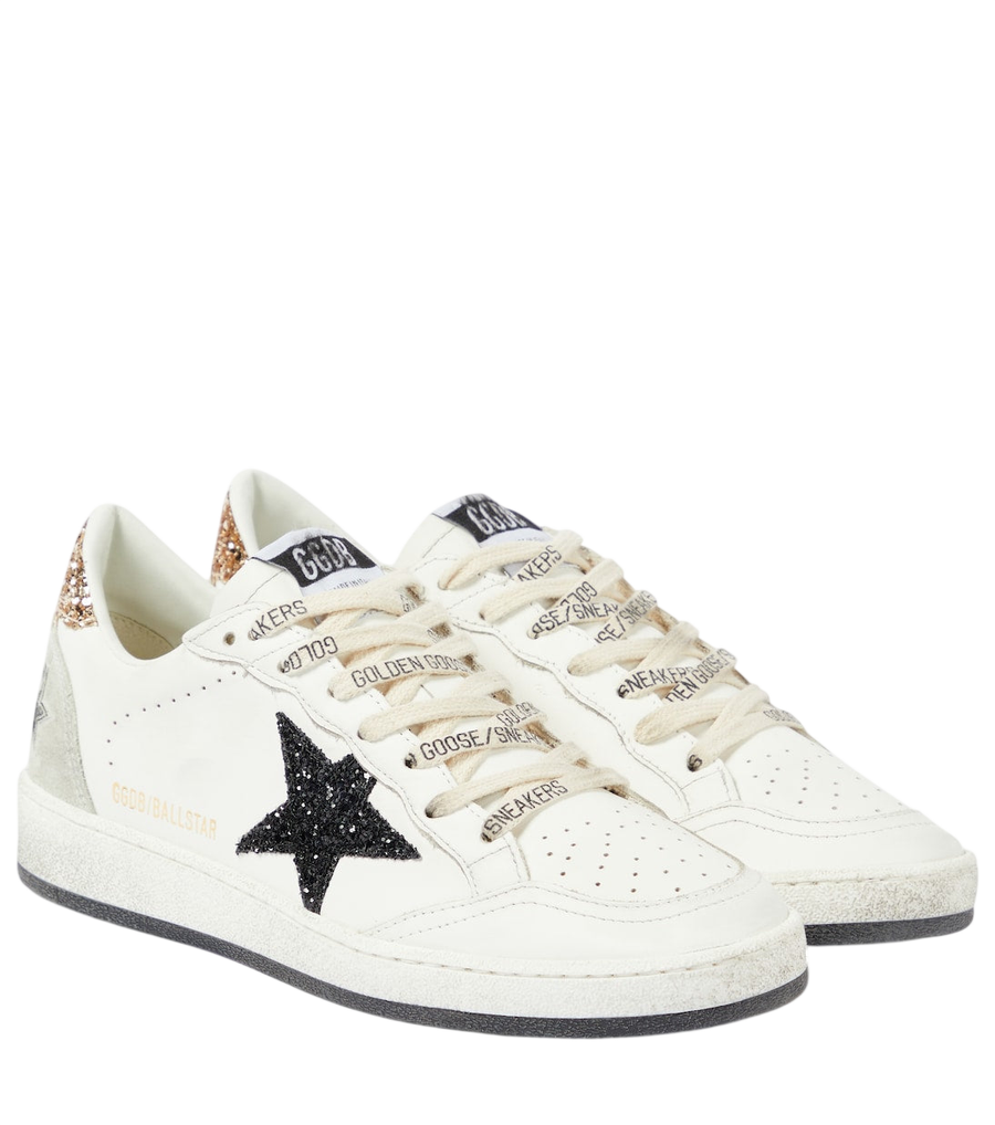 Baskets Ball Star en cuir pailleté Golden Goose