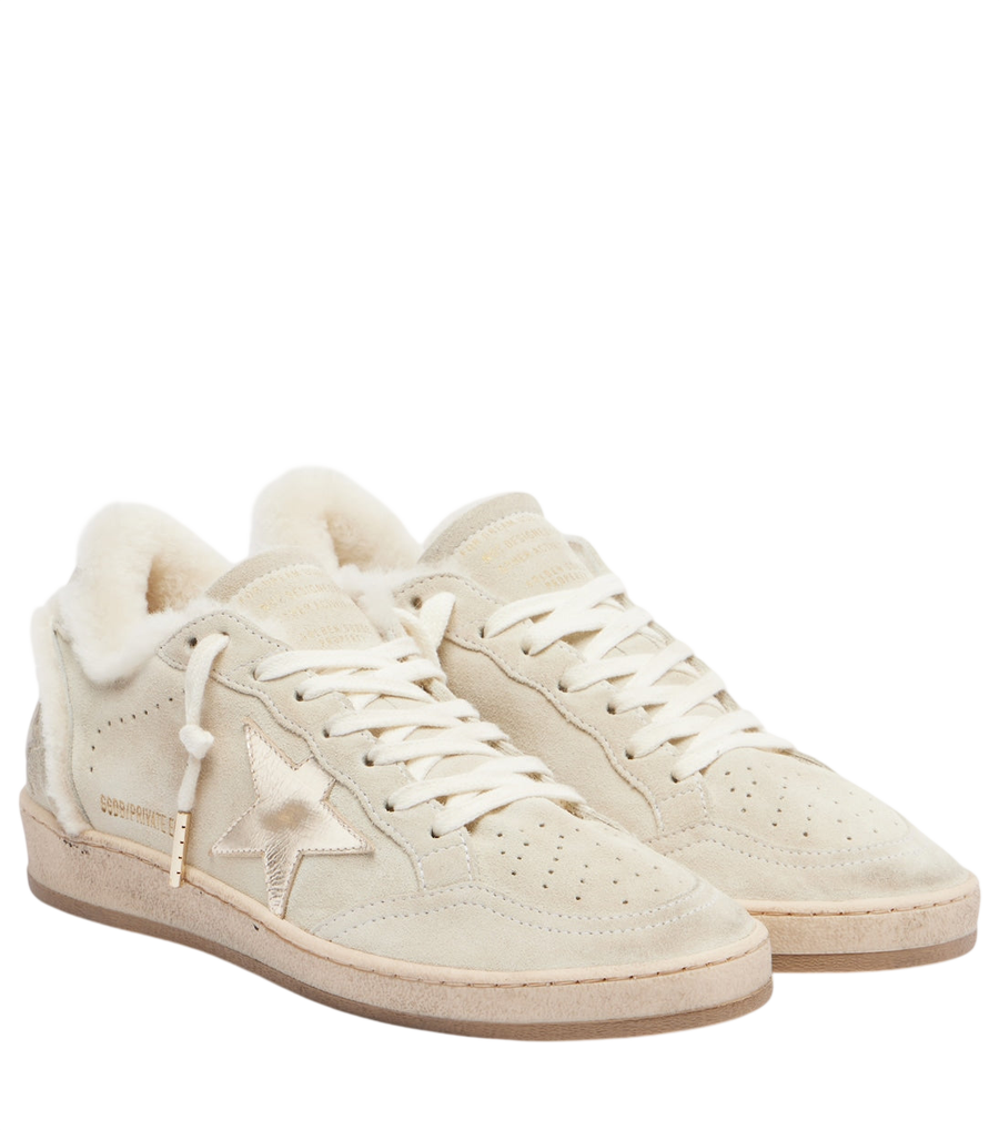 Golden Goose Ball Star shearling-lined suede sneakers