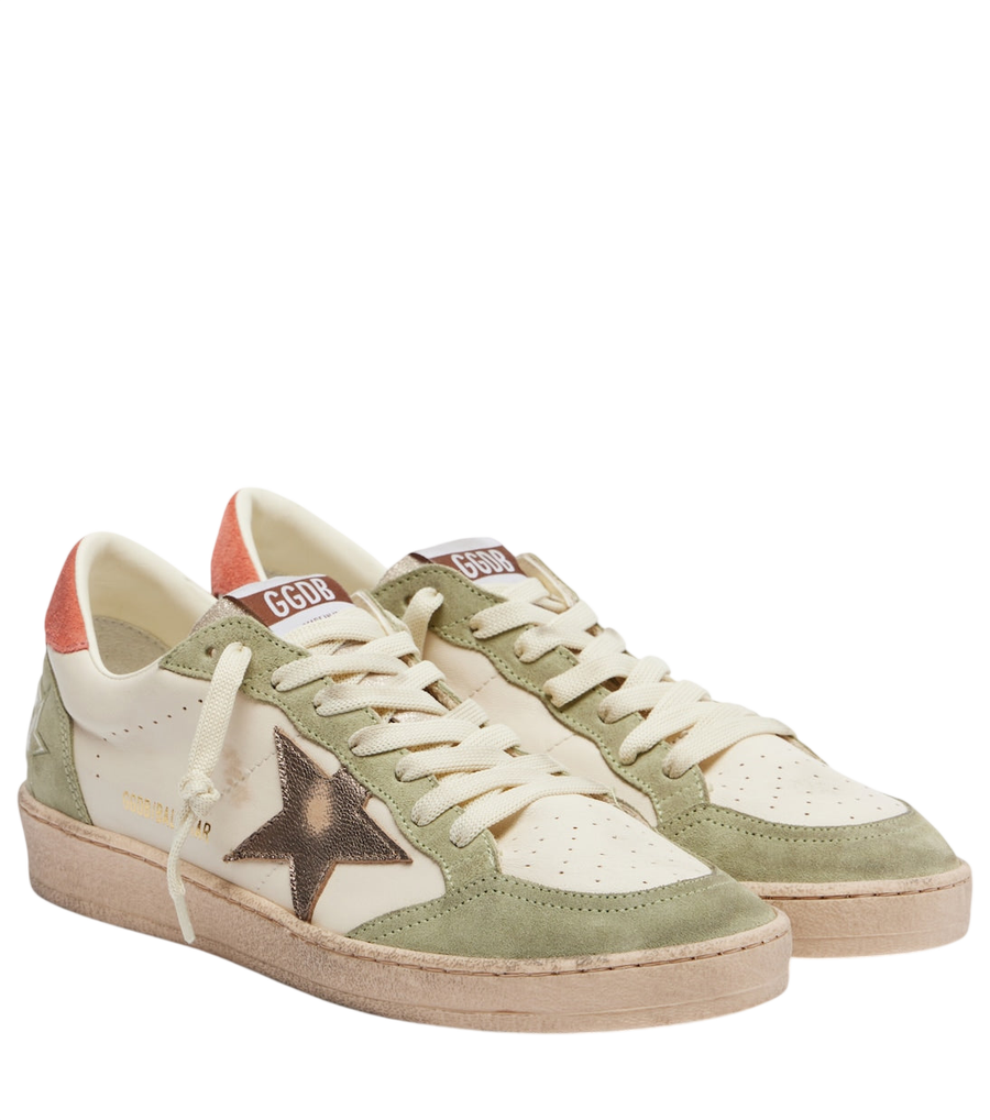 Golden Goose Ball Star suede-trimmed leather sneakers