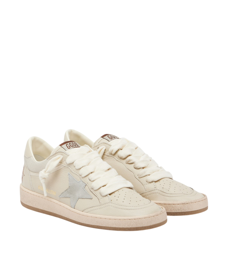 Golden Goose Ball Star suede-trimmed leather sneakers