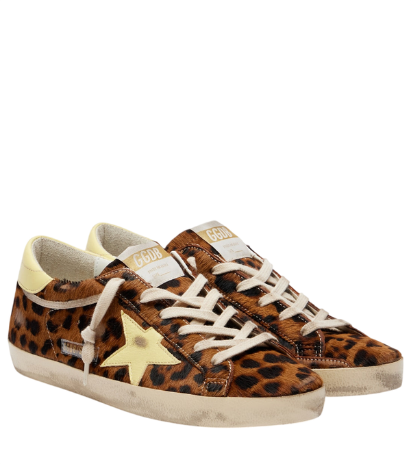 Golden Goose Super-Star leopard-print calf hair sneakers