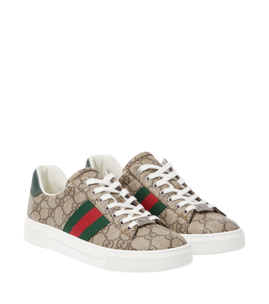 Gucci Ace leather-trimmed GG sneakers