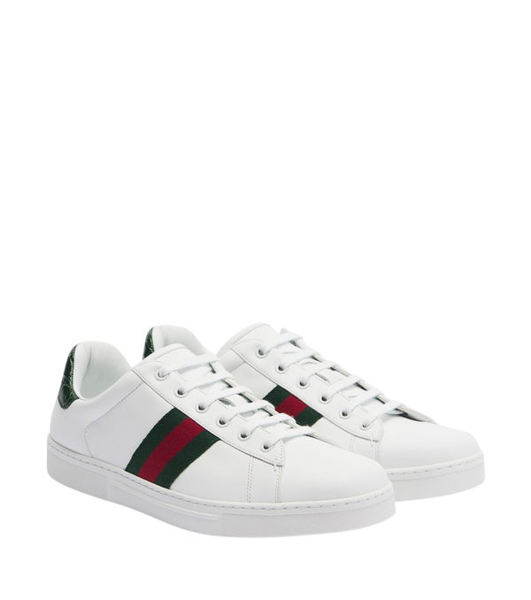Gucci Ace Web Stripe leather sneakers