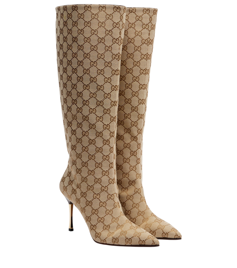 Gucci Bombshell GG Canvas knee-high boots