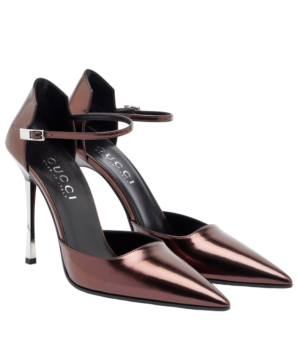 Gucci Bombshell metallic leather pumps