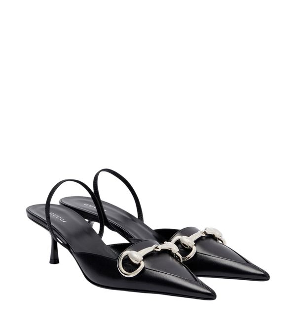 Gucci Boulevard leather slingback pumps