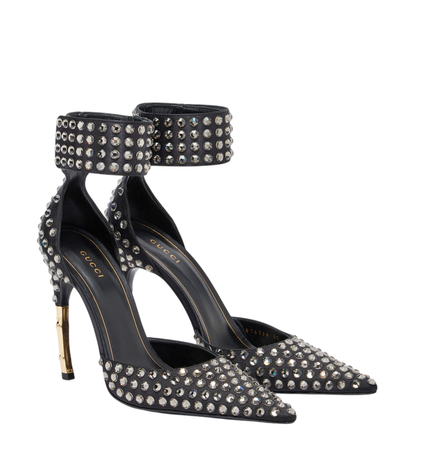 Stilettos de satén con adornos Castello de Gucci