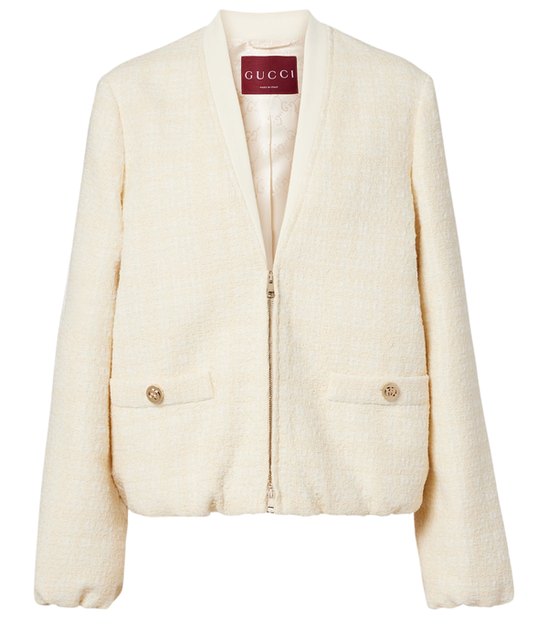 Gucci Checked cotton-blend tweed jacket