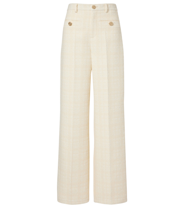 Gucci Checked cotton-blend tweed wide-leg pants