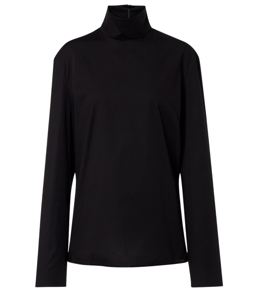 Gucci Cotton-blend poplin turtleneck top