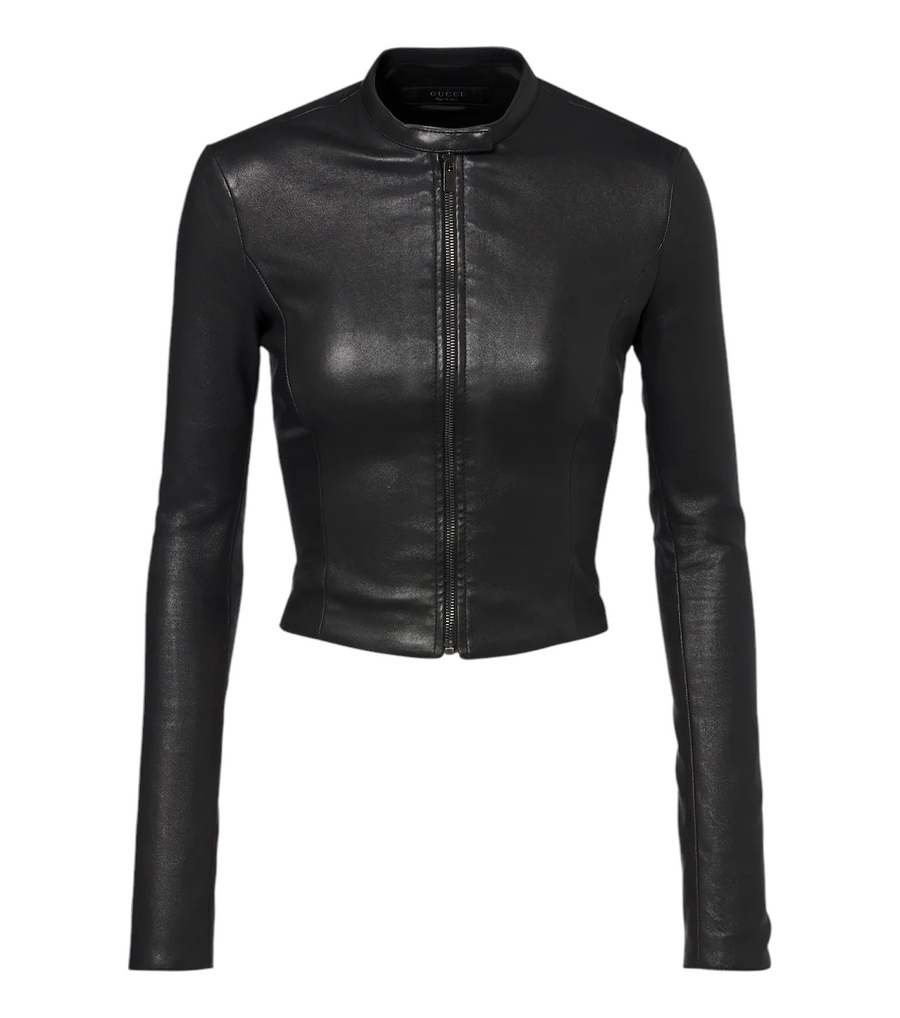 Gucci Cropped leather jacket