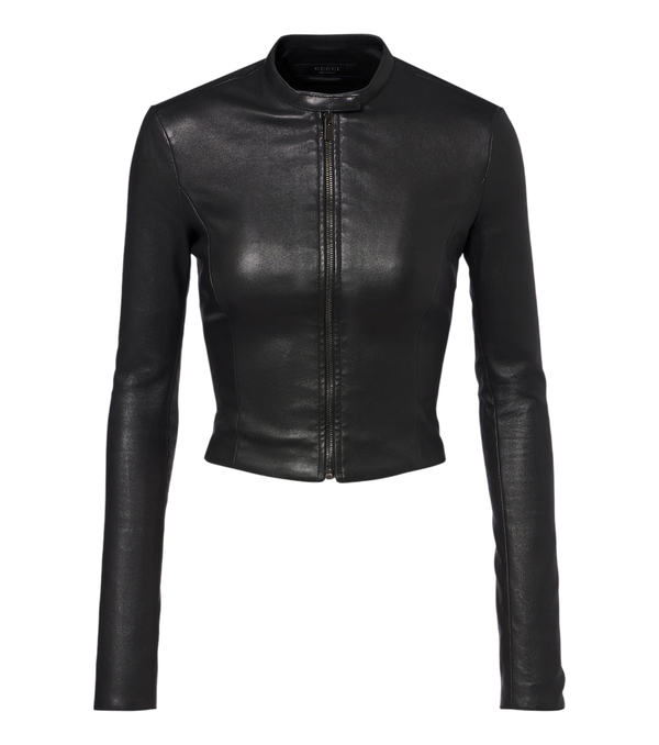 Gucci Cropped leather jacket