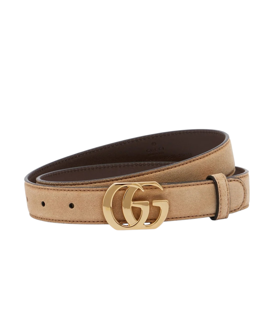 Gucci Cut GG Marmont Suede Belt