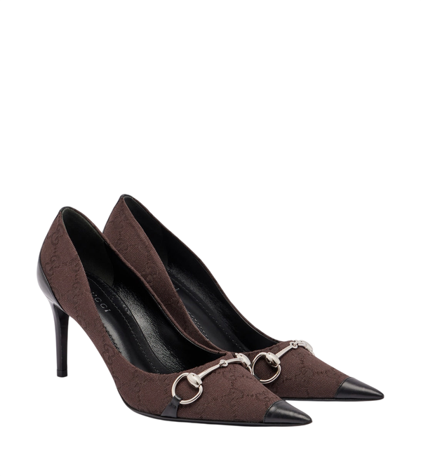 Zapatos de salón Gucci Donna en lona GG con detalles en piel