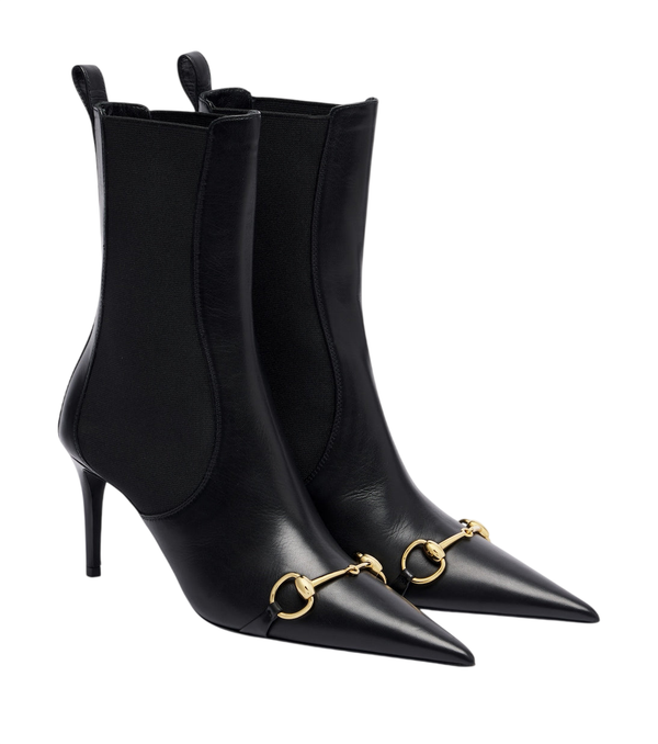 Gucci Donna Horsebit leather ankle boots