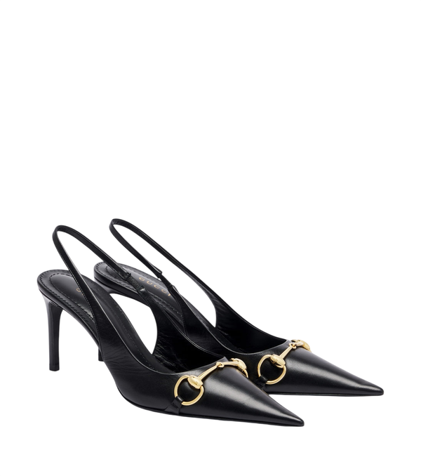 Gucci Donna Horsebit leather slingback pumps