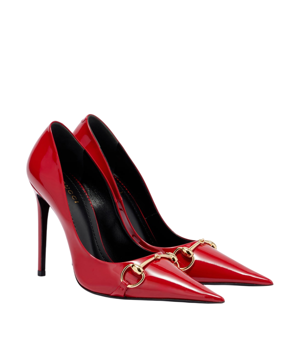 Gucci Sapatos de salto alto Donna Horsebit em couro envernizado