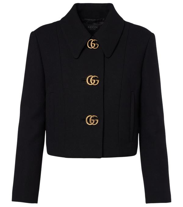 Gucci Double G cropped wool crêpe jacket