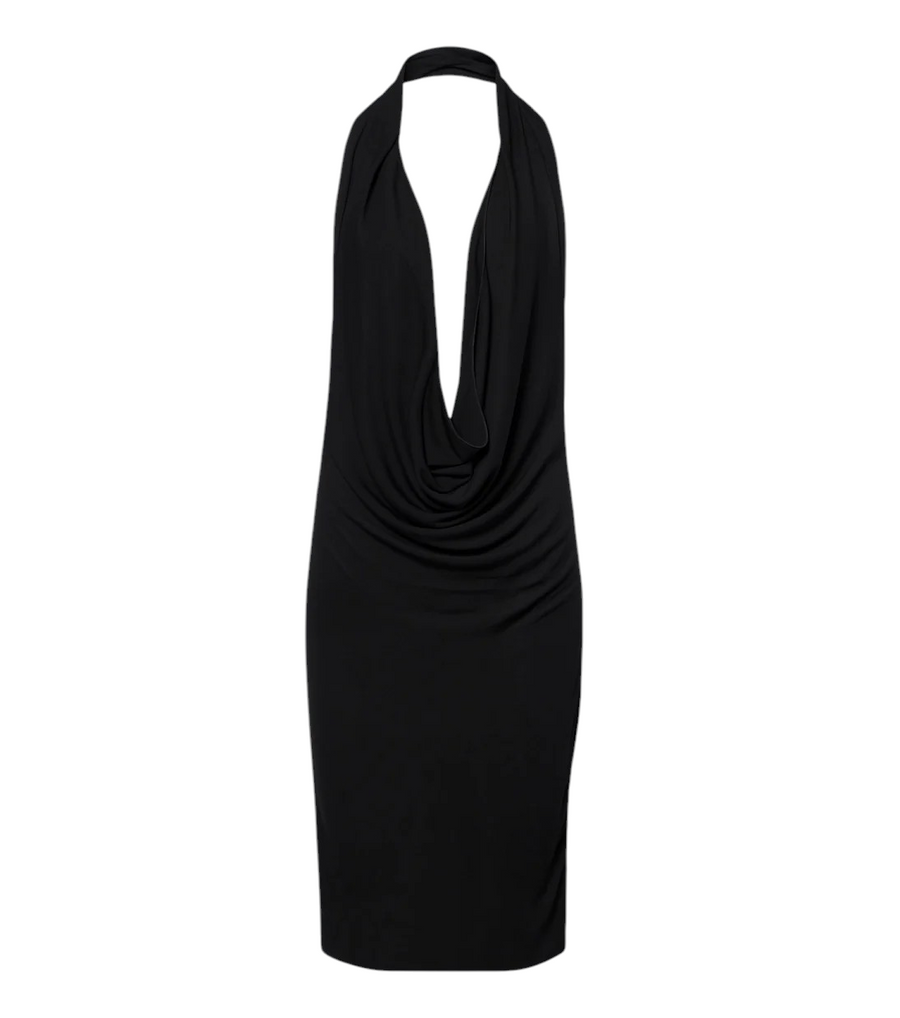 Gucci Draped Halterneck Crêpe Jersey Minidress