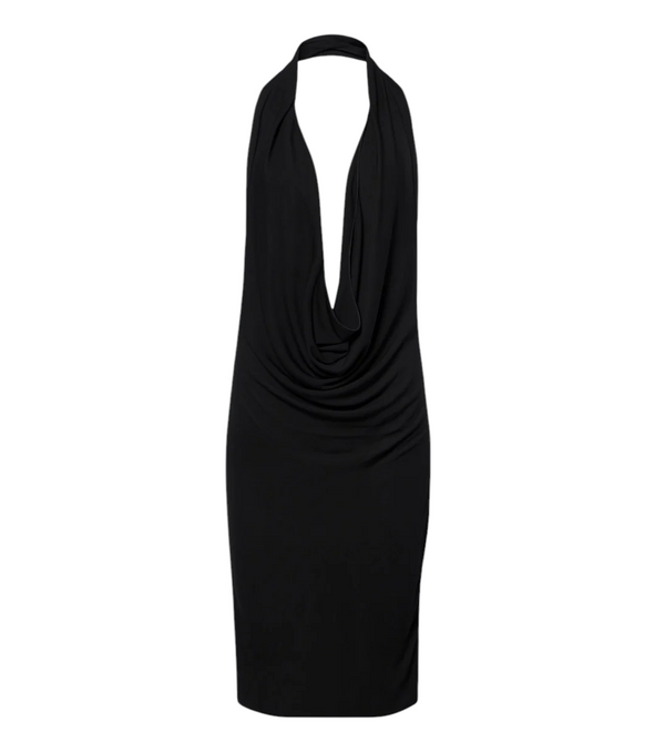 Gucci Draped Halterneck Crêpe Jersey Minidress