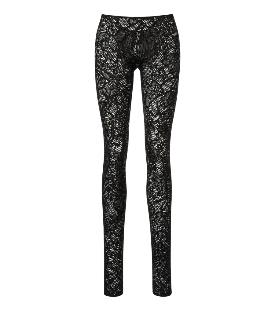 Gucci Embellished silk-blend lace leggings