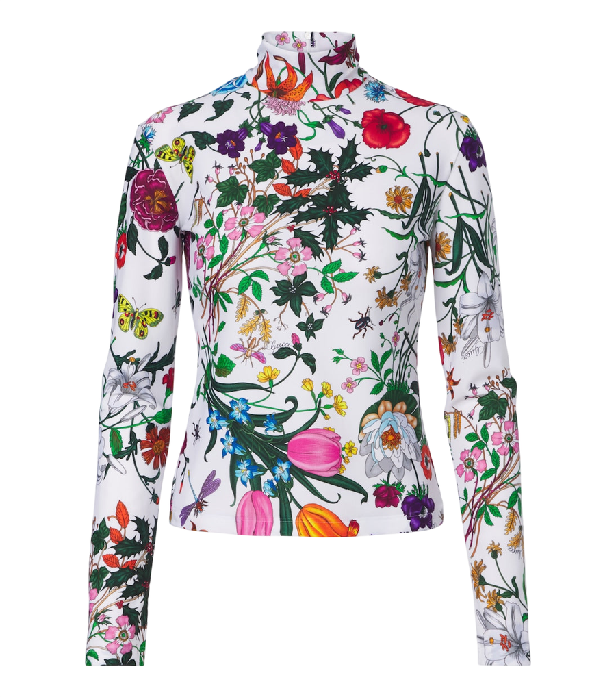 Gucci Flora printed jersey top