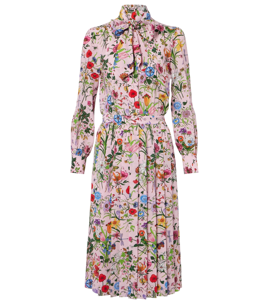 Gucci Flora silk shirt dress