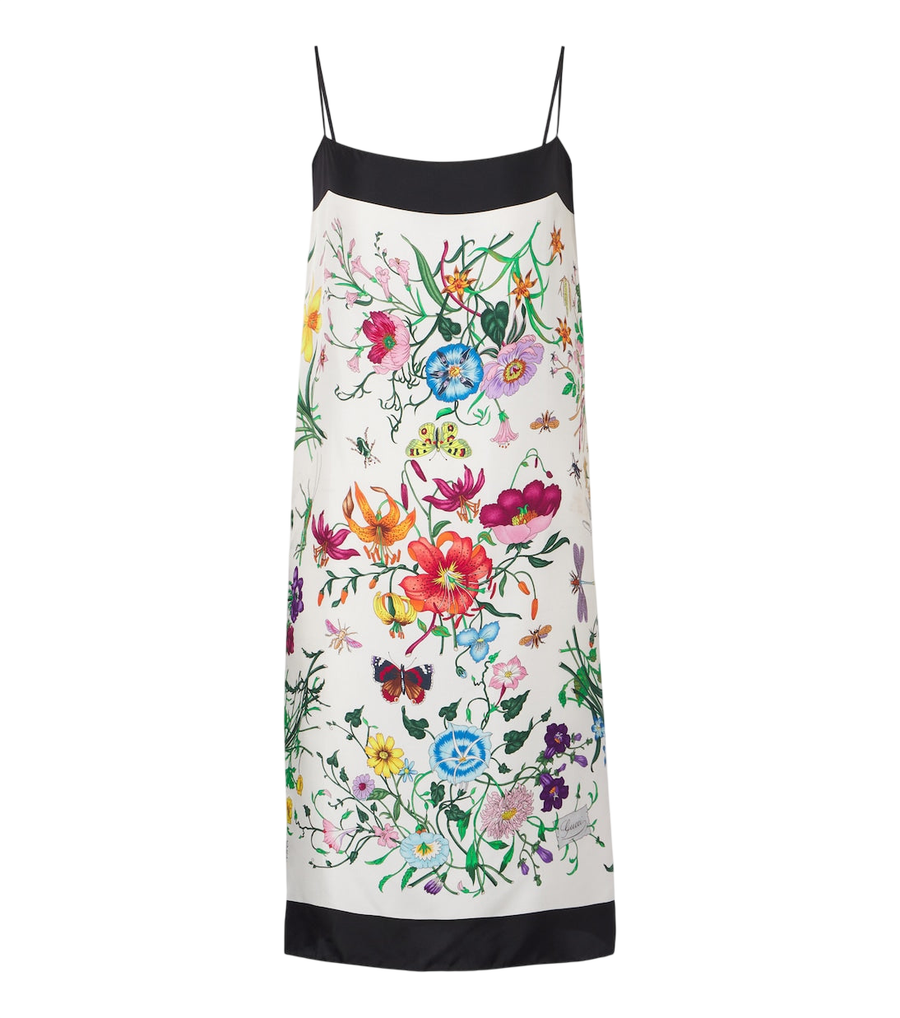 Gucci Miniabito Flora in twill di seta