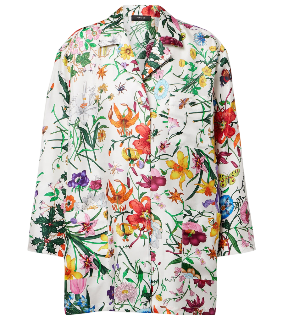 Chemise en twill de soie Gucci Flora