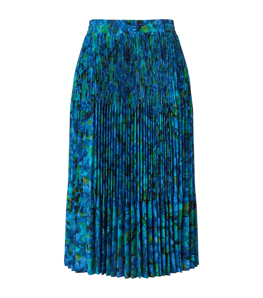 Jupe midi Gucci plissée en crêpe de Chine en soie à imprimé floral