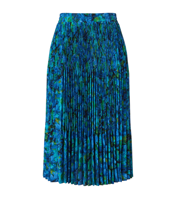 Gucci Saia midi plissada floral em crepe de seda