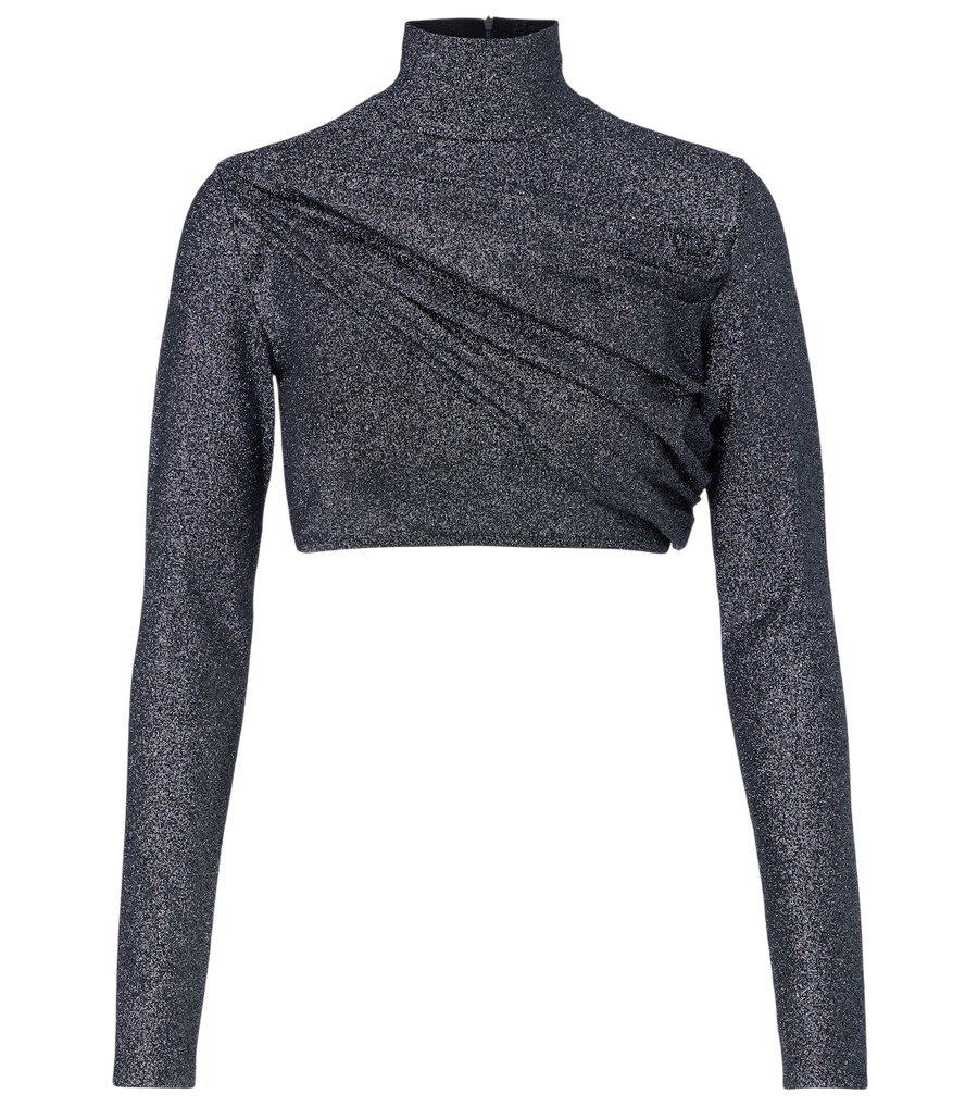 Gucci Gathered lamé crop top