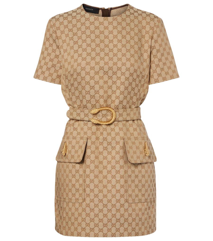 Gucci GG Canvas belted minidress
