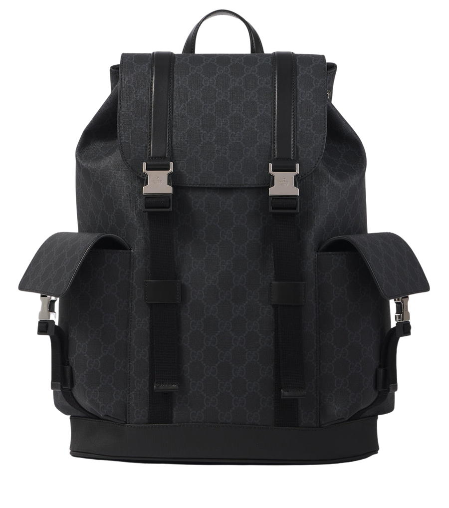 Gucci GG Canvas leather-trimmed backpack