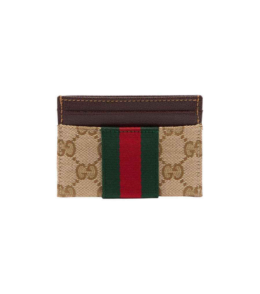 Gucci GG Canvas Web Stripe card holder