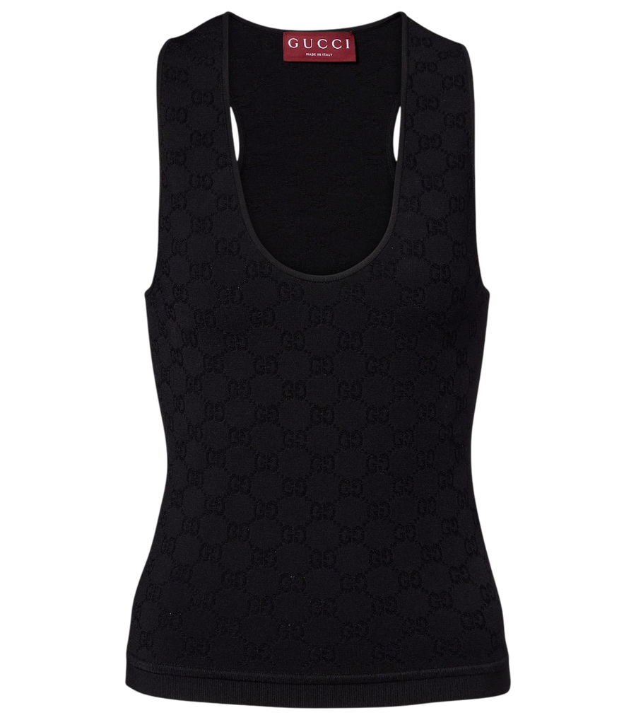 Camiseta de tirantes Gucci en jacquard de mezcla de algodón GG